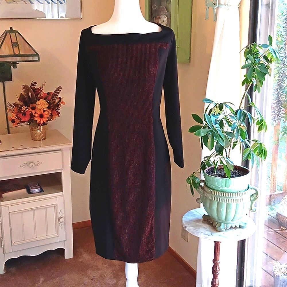 Vfshow Black Sheath Dress Dark Academia, Normcore